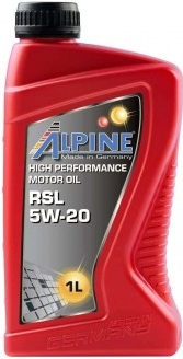 Масло моторное синтетическое - Alpine RSL 5W-20, 1л
