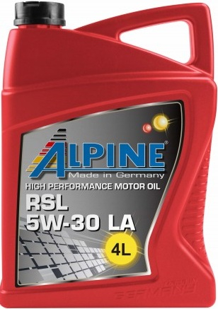 Масло моторное Синтетическое - Alpine RSL LA 5W-30 4л