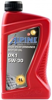Масло моторное синтетическое - Alpine DX1 5W30, 1л