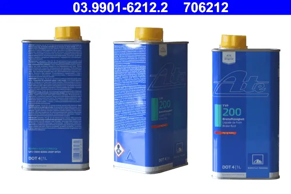Жидкость тормозная - ATE DOT 4 Typ200, 1л / 03.9901-6212.2