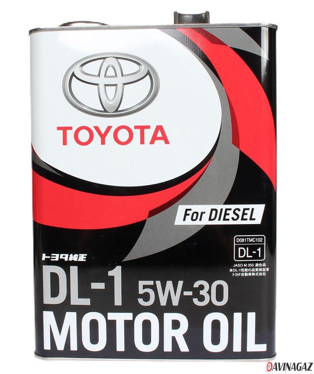 Масло моторное синтетическое - Toyota Motor Oil DL-1 5W30, 4л