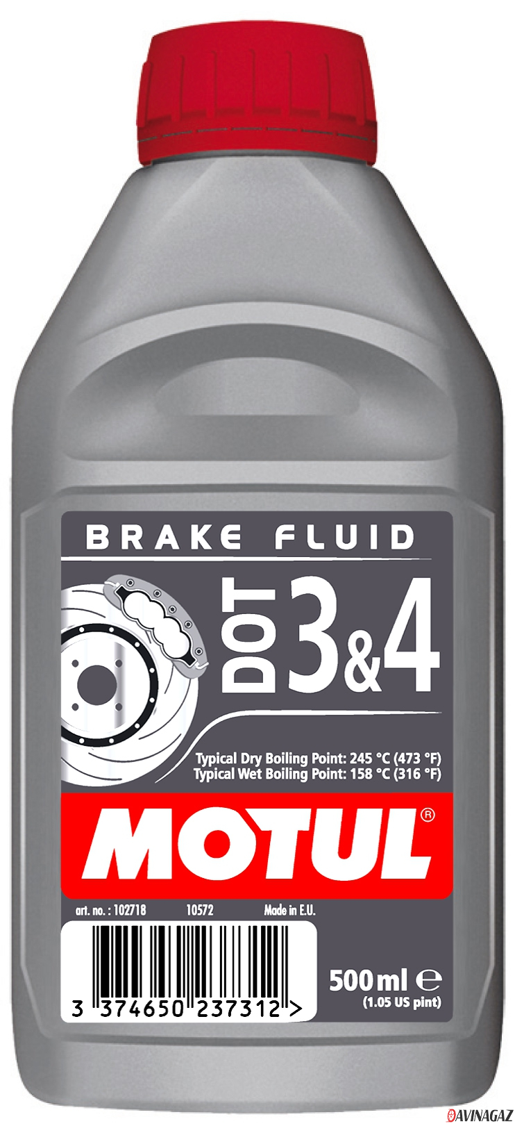 Жидкость тормозная - MOTUL DOT 3&4 Brake Fluid, 500мл / 102718