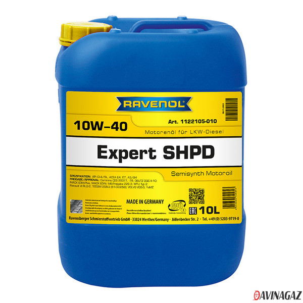 Моторное масло - RAVENOL Expert SHPD 10W40, 10л / 1122105-010-01-999