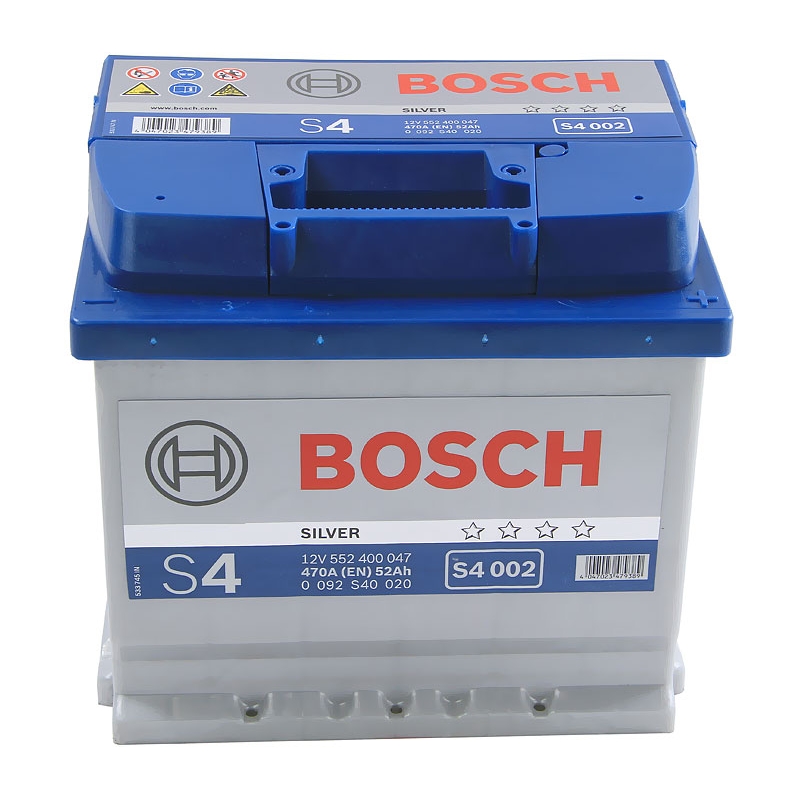 Аккумулятор BOSCH S4 12V 52AH 470A ETN 0(R+) B13