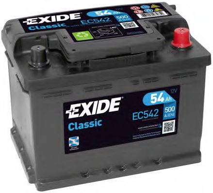 Аккумулятор - EXIDE CLASSIC 12V 54AH 510A ETN 0(R+) B13 242x175x175mm / EC542