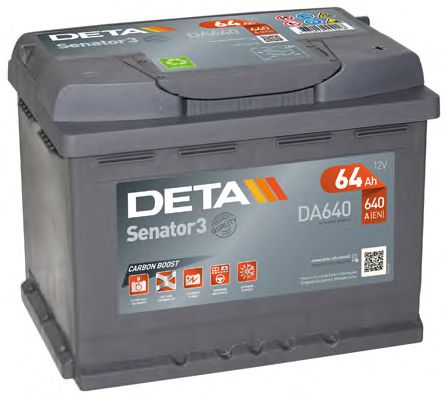 DETA Аккумулятор DETA SENATOR3 12 V 64 AH 640 A ETN 0(R+) B13 242x175x190mm 16.4kg