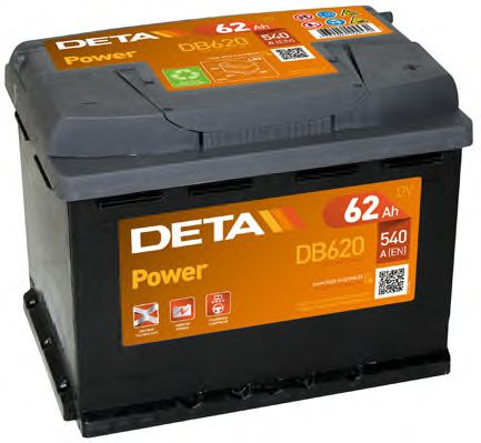 DETA Аккумулятор DETA POWER 12 V 62 AH 540 A ETN 0(R+) B13 242x175x190mm 15.6kg