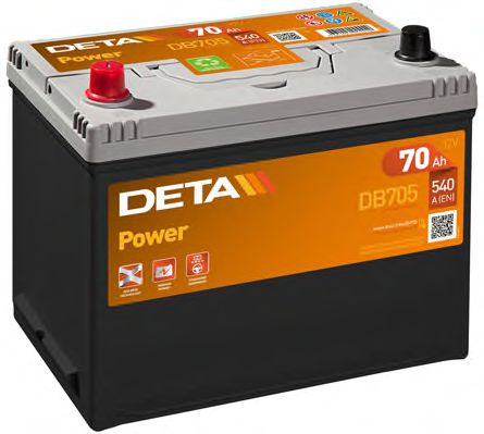 DETA Аккумулятор DETA POWER 12 V 70 AH 540 A ETN 1(L+) B9 266x172x223mm 18.4kg