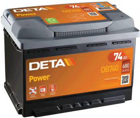 DETA Аккумулятор DETA POWER 12 V 74 AH 680 A ETN 0(R+) B13 278x175x190mm 18.3kg