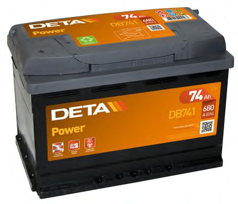 DETA Аккумулятор DETA POWER 12 V 74 AH 680 A ETN 1(L+) B13 278x175x190mm 18.3kg