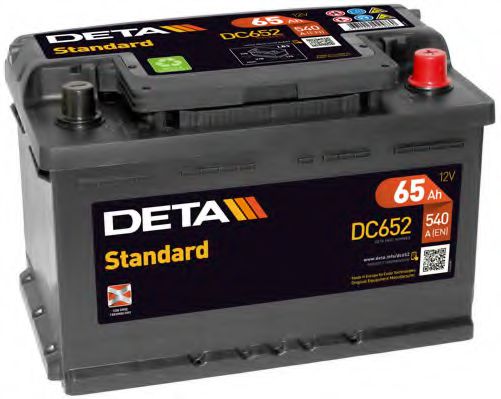 DETA Аккумулятор DETA STANDARD 12 V 65 AH 540 A ETN 0(R+) B13 278x175x175mm 16.8kg