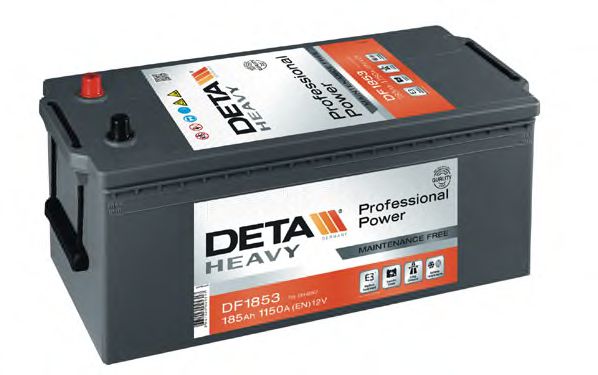 DETA Аккумулятор DETA PROFESSIONAL POWER 12 V 185 AH 1150 A ETN 3 B0 513x223x223mm 44.29kg
