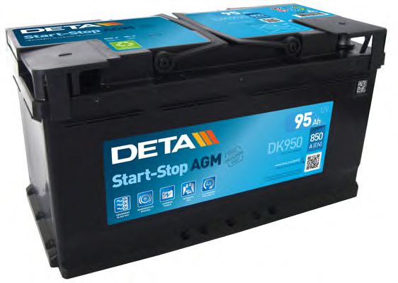 DETA Аккумулятор DETA Start&Stop AGM 12V 95AH 850A ETN 0(R+) B13 353x175x190mm 26kg