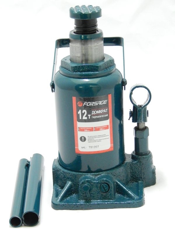 FORSAGE Домкрат бутылочный 12 т, h min - 190 мм, h max - 350 мм, с клапаном