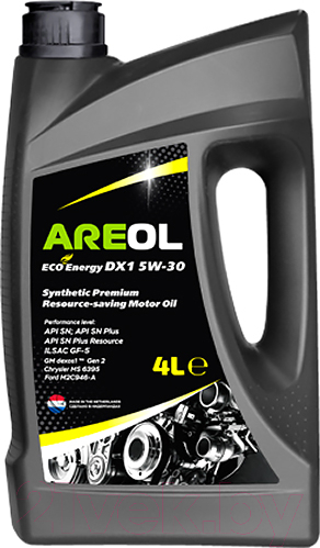 Масло моторное синтетическое - AREOL ECO Energy DX1 5W30 / 5W30AR073 (4л)