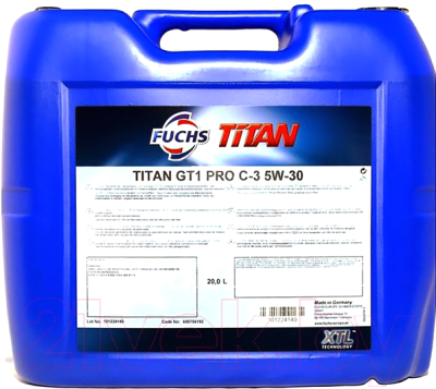 Масло моторное синтетическое - FUCHS TITAN GT1 PRO C-3 5W-30 20л