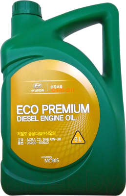 Масло моторное синтетическое - Hyundai/KIA Mega Eco Premium Diesel 0W-30 6л