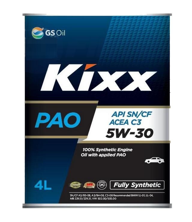 Масло моторное синтетическое - Kixx PAO 5W-30 4л ж/б