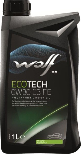 Масло моторное синтетическое - WOLF ECOTECH 0W30 C3 FE, 1л (161051 / 8332302)