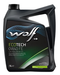 Масло моторное синтетическое - WOLF ECOTECH 0W40 FE, 5л (161065 / 8320903)