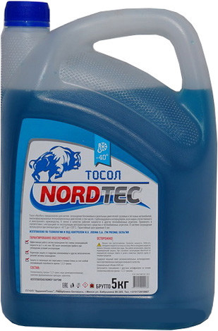 Тосол NORDTEC синий -40°, 5 кг (готовый)