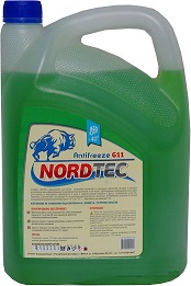 Антифриз NORDTEC зеленый G11, 10 кг (готовый)