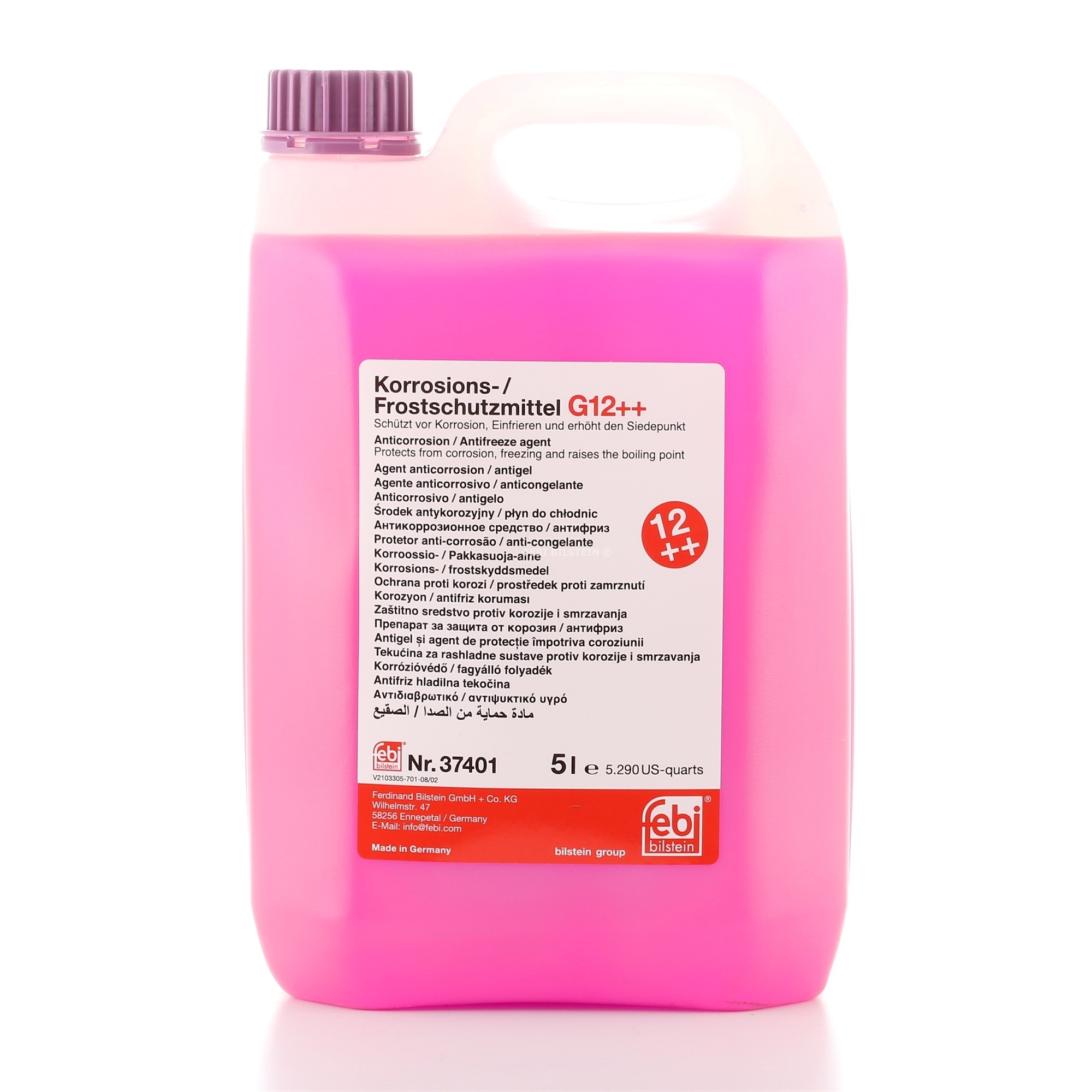 Антифриз FEBI лиловый Korrosions-Frostschutzmittel G12++, 5 л (концентрат)
