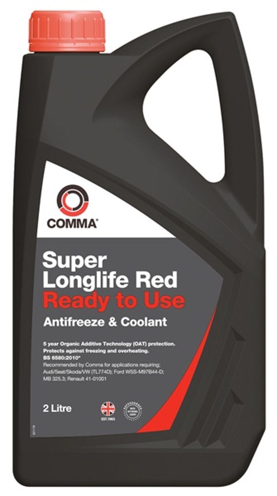 Антифриз - COMMA Super Longlife Red G12+, 2 л (готовый, красный)