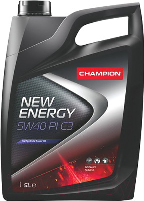 Масло моторное синтетическое - Champion New Energy PI C3 5W-40 5л