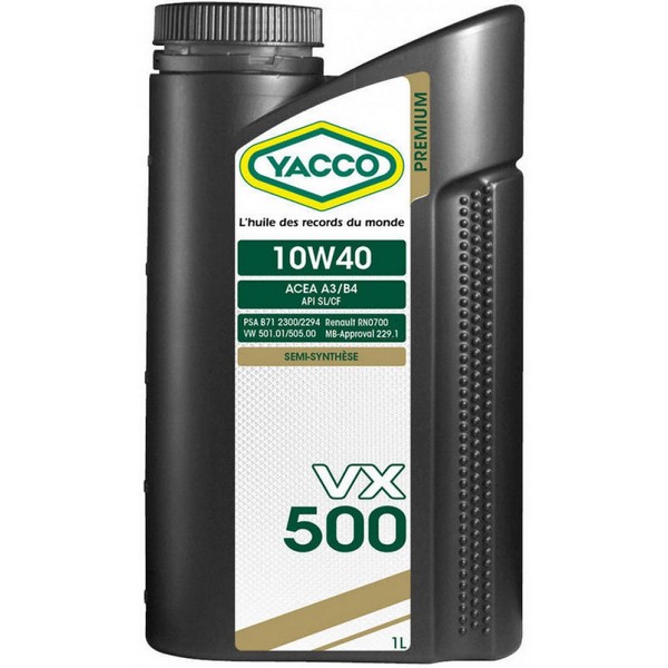 Масло моторное полусинтетическое - YACCO VX 500 10W40, 1л