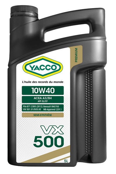 Масло моторное полусинтетическое - YACCO VX 500 10W40, 5л