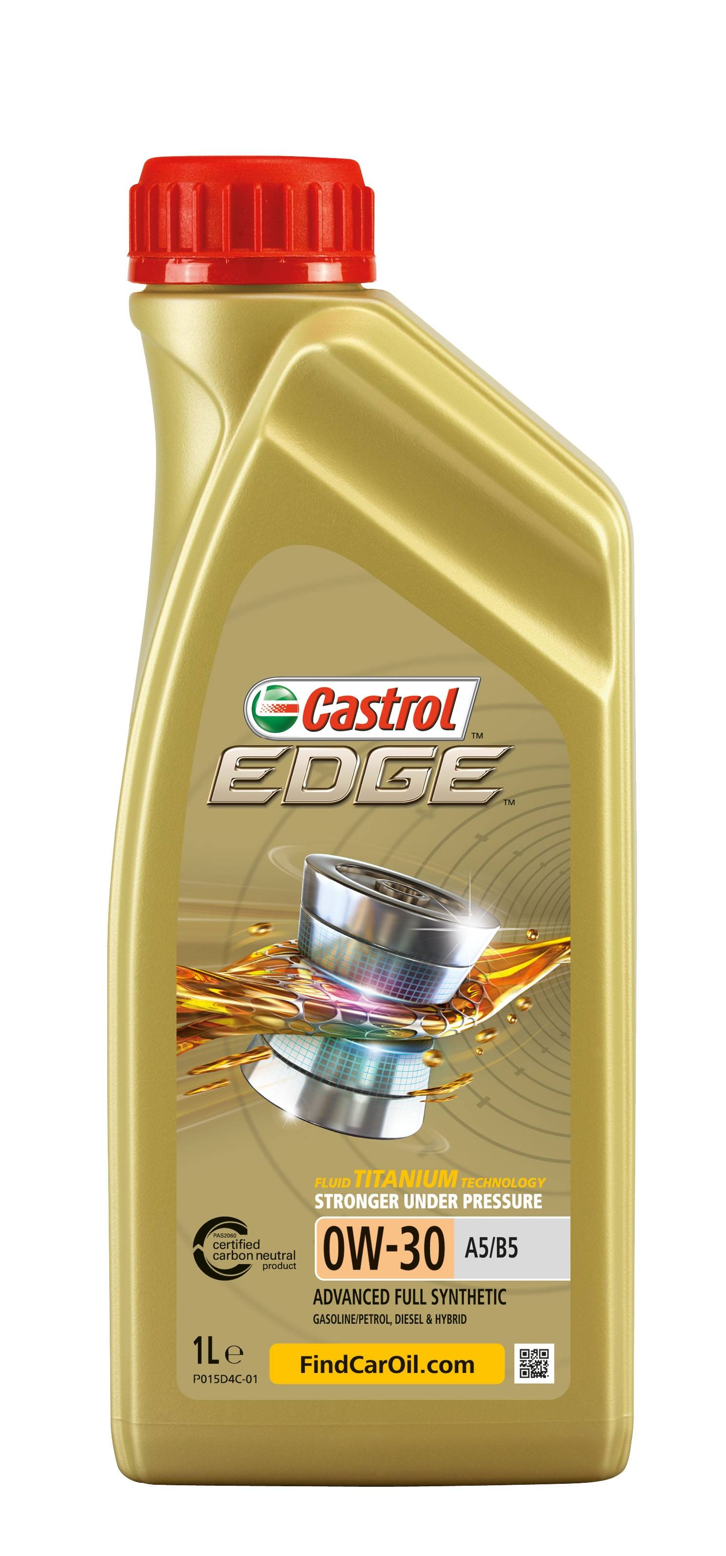 Масло моторное синтетическое - Castrol Edge A5/B5 0W30, 1л (CASTROL 0W30 EDGE A5/B5/1 / 156E3E)