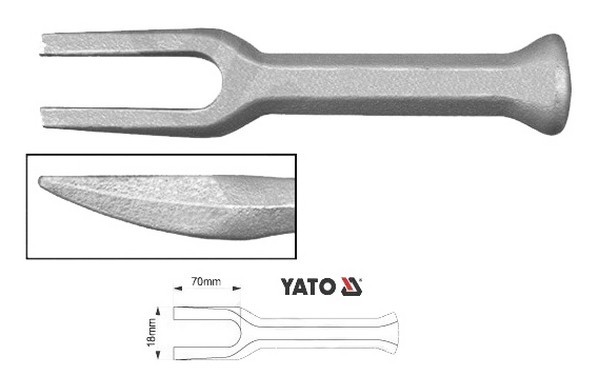 Съемник рулевых наконечников и шаровых опор YATO зев 18 мм