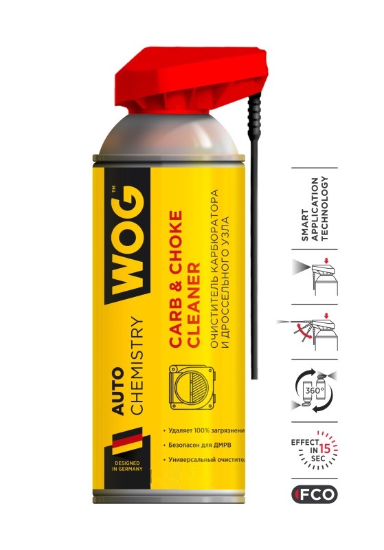 Очиститель - WOG для карбюратора и дроссельной заслонки, 520 мл