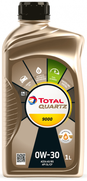 Моторное масло - TOTAL QUARTZ 9000 0W30, 1л (213814 / TOTAL 0W30 QUARTZ 9000/1)