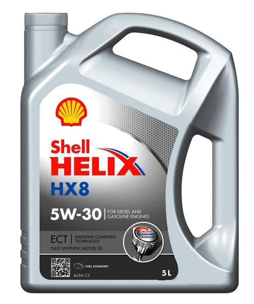 Масло моторное синтетическое - SHELL 5W30 HELIX HX8 ECT 5л