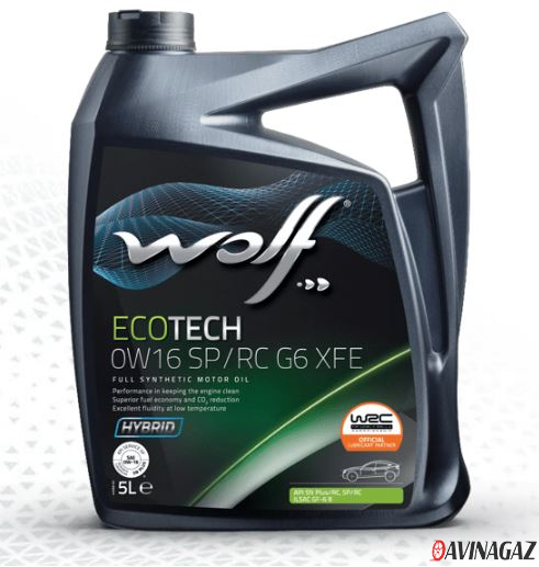 Масло моторное синтетическое - WOLF ECOTECH 0W16 SP/RC G6 XFE, 5л (161525 / 1047250)