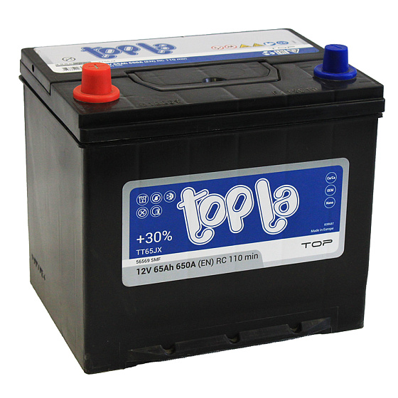 Аккумулятор - TOPLA JIS 65A/h 650А (L+) 232х175х225мм (TOP65L.D23.JIS / 118765)
