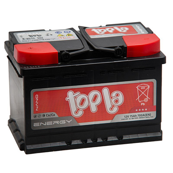 Аккумулятор - TOPLA Energy 75A/h (L+) 750А 278х175х190мм (TOP75L.L3.NRG / 108375)