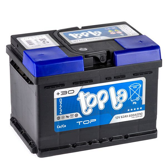 Аккумулятор - TOPLA Top 62A/h (R+) 600А 242х175х175мм (TOP62R.LB2.TOP / 118662)