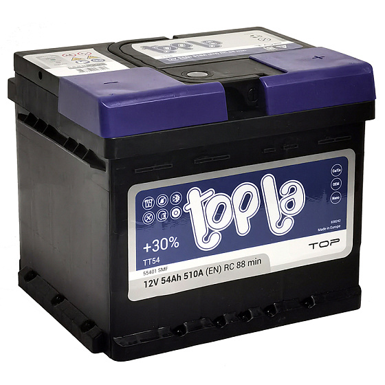 Аккумулятор - TOPLA Top 54A/h (R+) 510А 207х175х175мм (TOP54R.LB1.TOP / 118654)