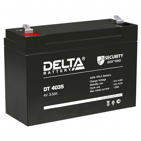 Промышленный аккумулятор - DELTA 4В 3,5A/h 90х34х66мм / DT 4035