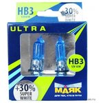 МАЯК - Комплект галогенных ламп НB3 12V 65W P20d Super White +30% ULTRA, 2шт / 89005SW+30