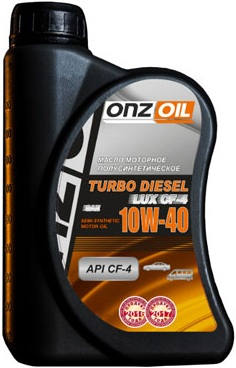 Масло моторное полусинтетическое - ONZOIL Turbo Diesel Lux CF-4 10W-40, 0,9л