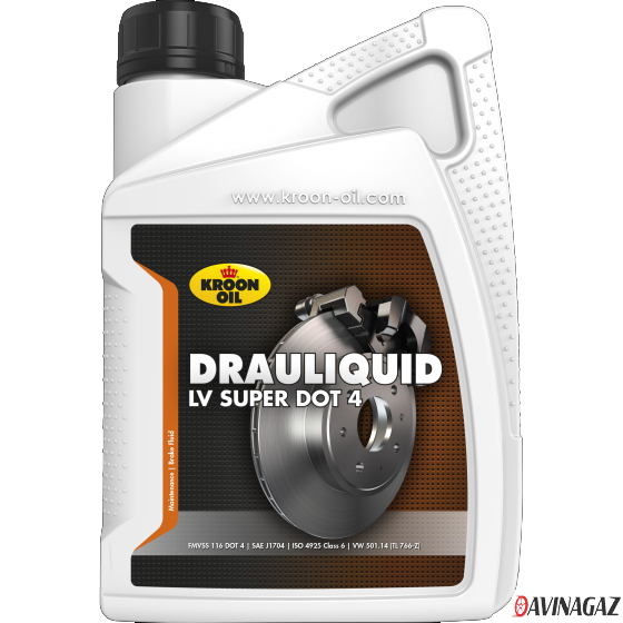 Жидкость тормозная - KROON OIL DRAULIQUID-LV SUPER DOT 4, 1л