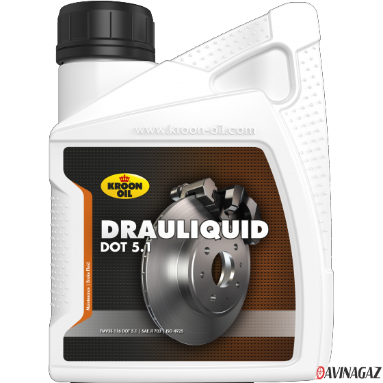 Жидкость тормозная - KROON OIL DRAULIQUID DOT 5.1, 0.5л