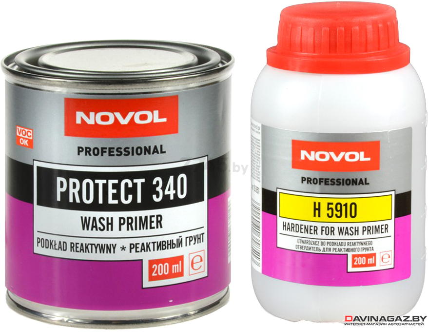 NOVOL PROTECT 340 - РЕАКТИВНЫЙ ГРУНТ - WASH PRIMER 0.2+0.2л.