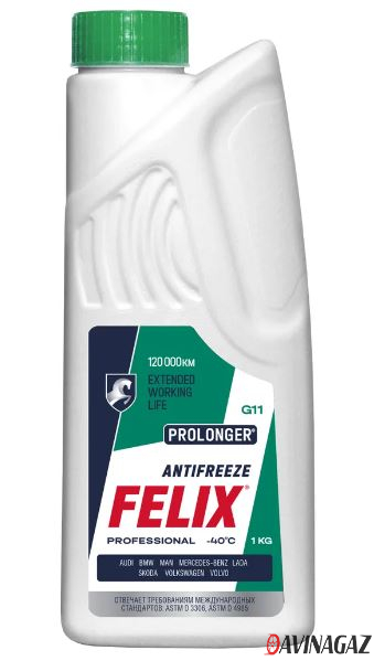 Антифриз готовый - FELIX Prolonger G11 (зеленый), 1кг / 430206030