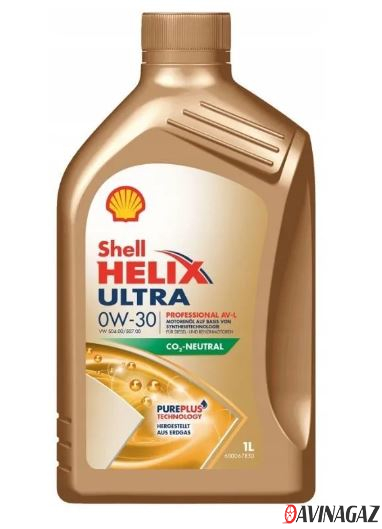 Масло моторное синтетическое - SHELL HELIX ULTRA Professional AV-L 0W30, 1л / 550046303