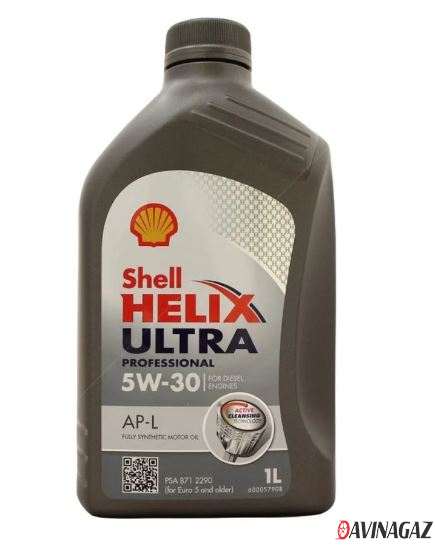 Масло моторное синтетическое - Shell Helix Ultra Professional AP-L 5W30, 1л / 550046655